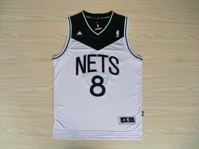 Maillot De Basket Brooklyn Nets Deron Williams Swingman 8 Blanc et Noir